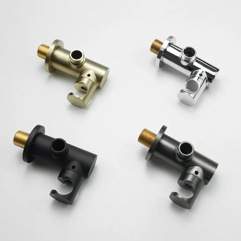 Adjustable Hand Shower Head Bracket Brass Shower Elbow Base Bidet Sprayer Support Bracket Bathroom Wall Mount Shower Head Holder
