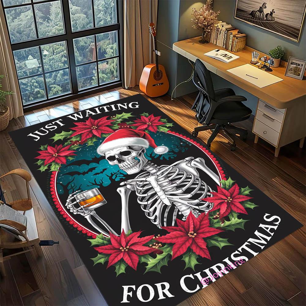 3D Horror Movie Characters Skull Carpet Rug Art for Room Decor Sofa Christmas Halloween Gifts Game Area Rug Non-slip Floor Mat