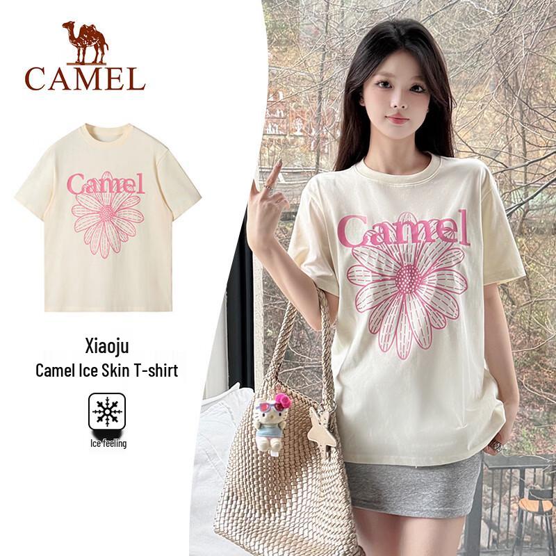 CAMEL Women s Cooling Daisy Print Loose Short-Sleeve T-Shirt S