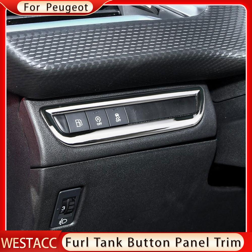 Autocolant ABS cromat pentru chei pentru mașină rezervor combustibil Panou panou ornamente ornamente autocolant pentru Peugeot 2008 2014 - LHD