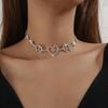 Trendy Butterfly Heart Rhinestone Necklace: Versatile Fashion for Banquets