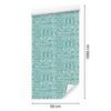 Polynesian Geometric Pattern Wallpaper in Sea and Turquoise 50x1000