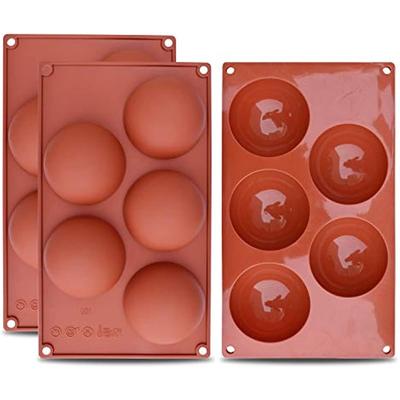 Stampo in silicone semisferico extra large a 5 cavità, confezione da 3 stampi per preparare cioccolato, torte, gelatina, mousse a cupola