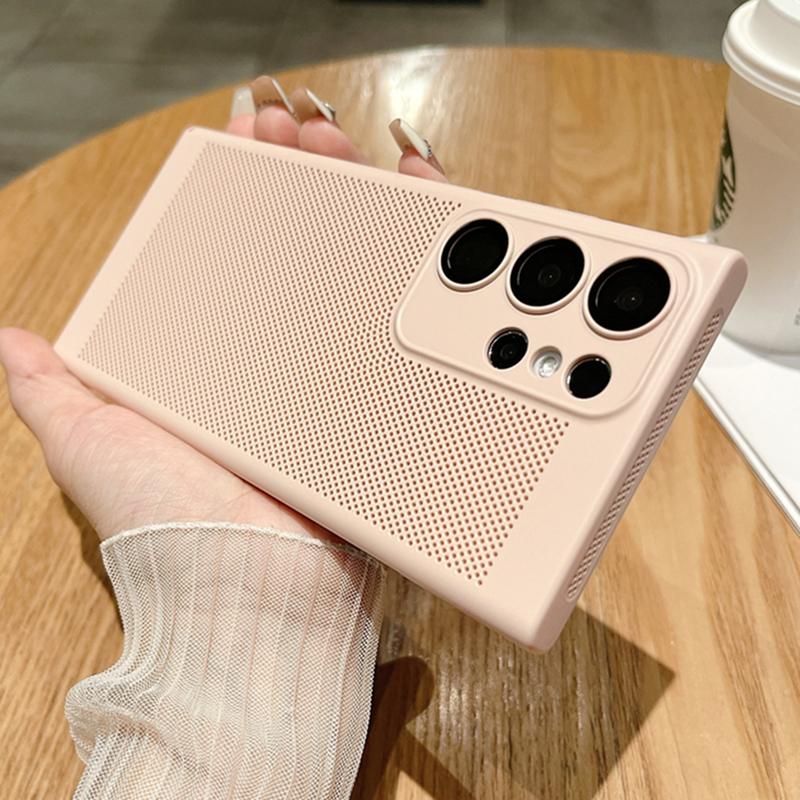 Heat Dissipation Breathable Cooling Case For Samsung Galaxy S22 S23 Ultra S21 FE Note 20 10 Plus A73 A53 A33 A04S A13 Hard Cover