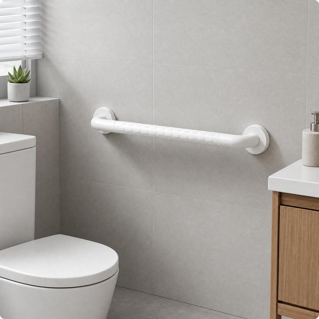 Grab Bar with AntiSlip Texturing | Sturdy StainlessSteel Inner Tube, Bathroom Bar, for Shower