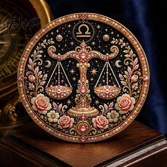 Dekoracja domu Sztuczna Perła Sztuka Znak Zodiaku Zestaw, 12 Znaków Malowanie DIY Artystyczny Prezent dla Nastolatków Zestawy, Okrągły 3D Konstelacja Rękodzieło Ścienne Zestaw dla Dorosłych,