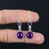 Cercei cu pietre prețioase din ametist natural, argint 925, bijuterii din piatră prețioasă violetă, cercei cu picătură cu picătură, lucrați manual, cadou pentru Ziua Îndrăgostiților