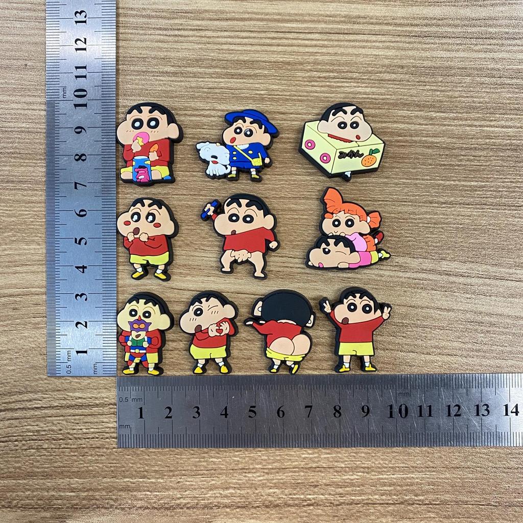 Crayon Shin-chan Croc Charms: 10 Styles, Soft Rubber PVC Shoe Accessories