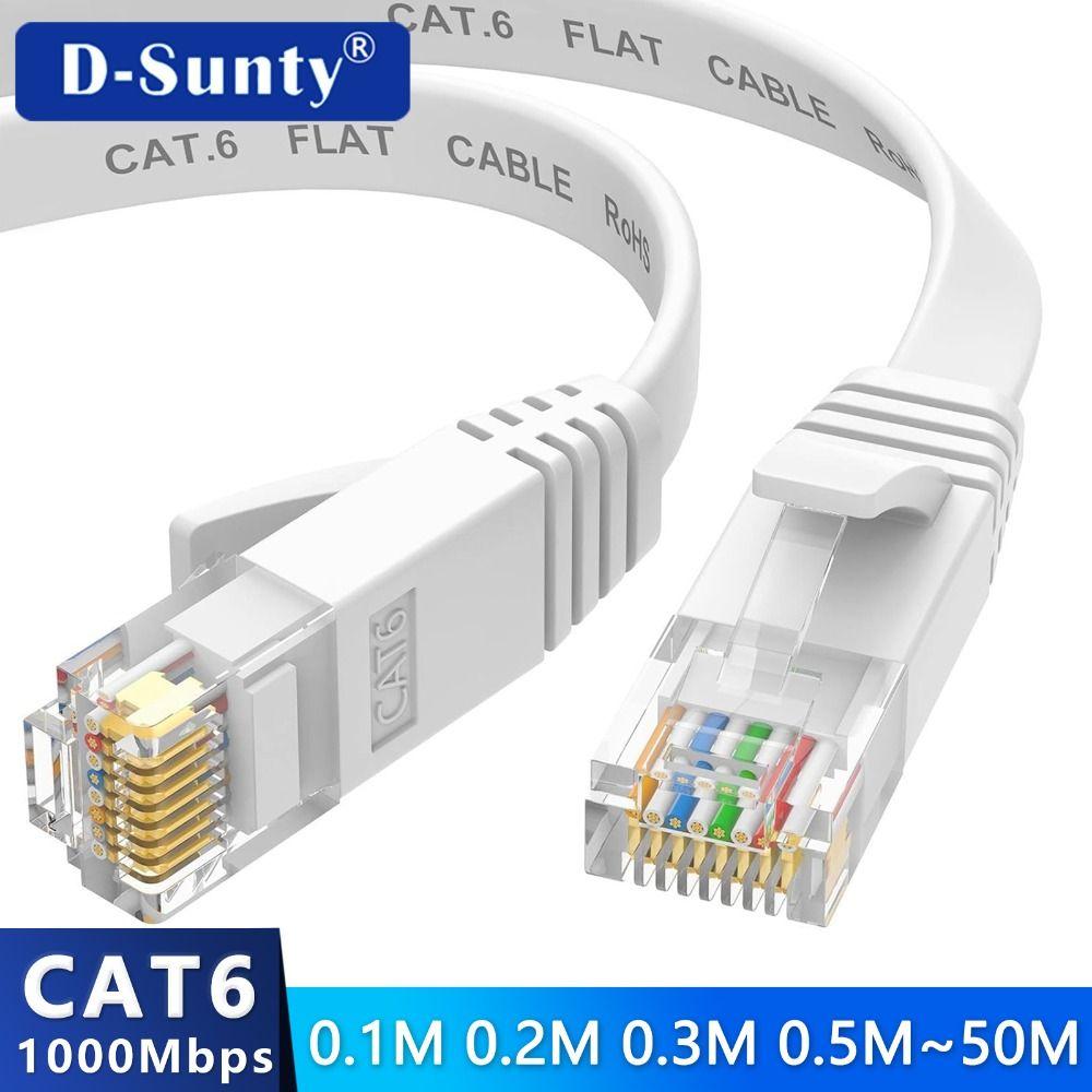 Flat Design Cat6 Ethernet Cable 1000Mbps Support LAN Network Cable  PC Connection