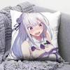 Re Zero Infinity Emilia Cute Anime GGirl  Pillow Covers Home Sofa Cushion Covers and Aecorative Custom