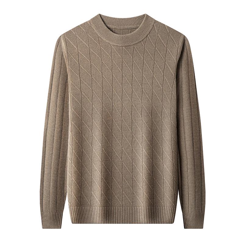 ROMON Men's Thickened Wool-Blend Crew Neck Pullover