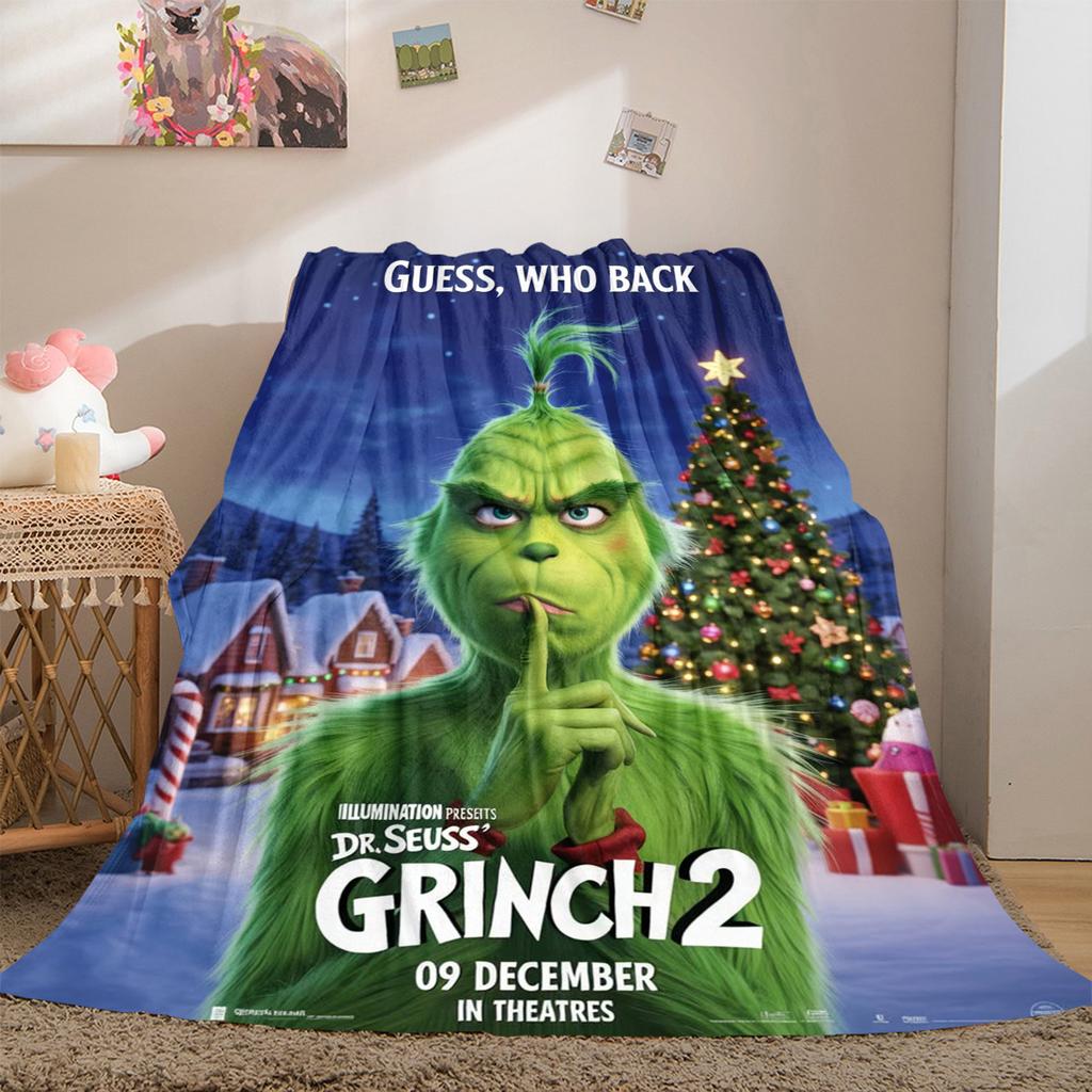 Christmas Gift Comedy Movie How the Grinch Stole Christmas blanket home warming, four season bed decoration sofa cover flannel throwing blanket K4