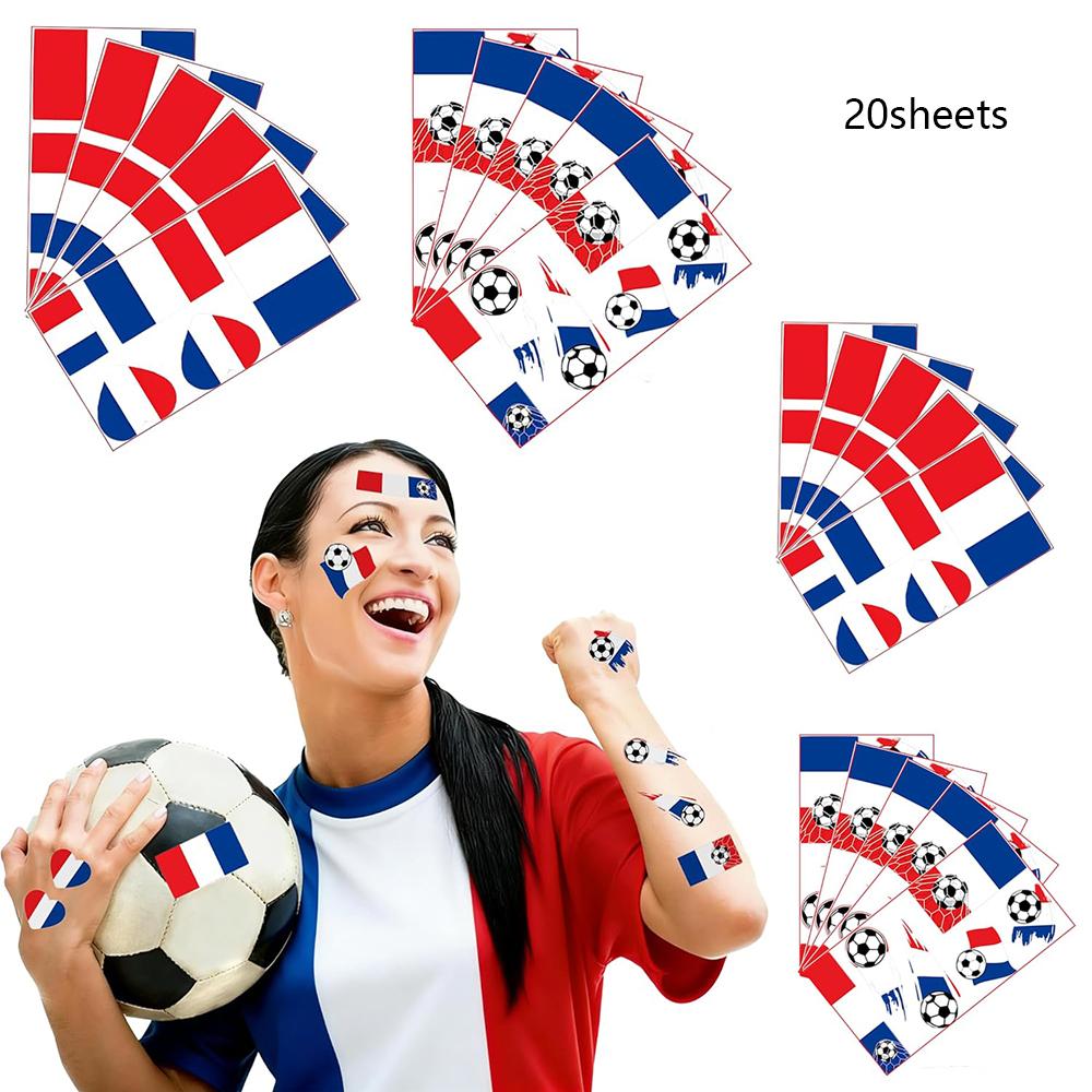 20sheets 2026 World Cup France Temporary Tattoos For Fans Makeup