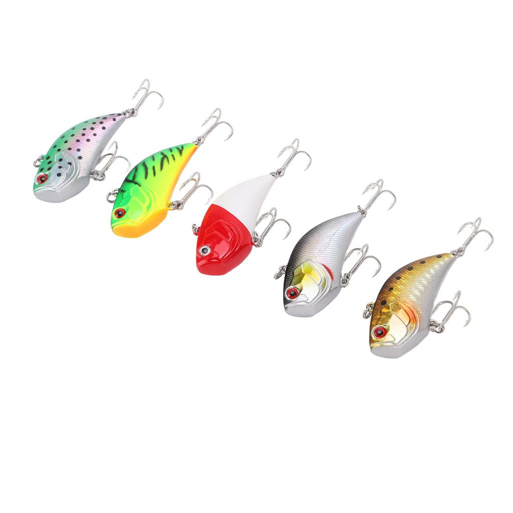 5Pcs Fake Bait 14g Fishing Poppers Swimbait Artificial Vibration Lure Plastic for Freshwater Saltwater