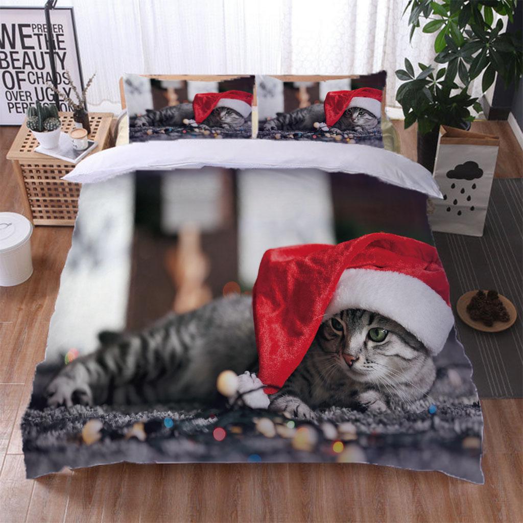 

3D пододеяльник для девочек и детей с изображением животных и милых кошек, комплект постельного белья Double Queen King Size, полиэстер, одеяло, роскошный принтованный полиэстер W90xL190cm