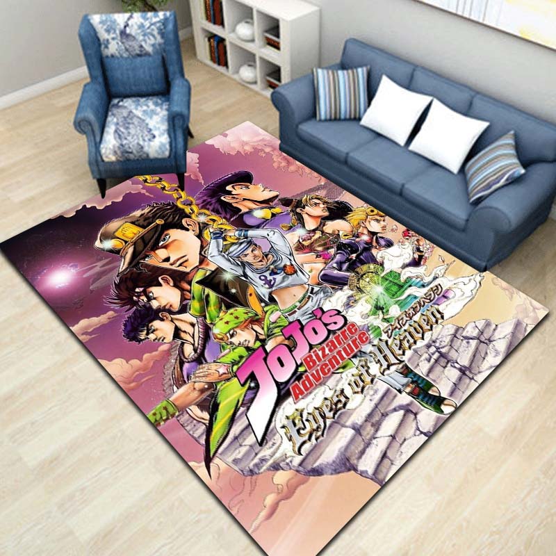 3D Classic Anime J-JoJo's Bizarre Adventure Game Printed Carpet Tea Table Living Room Bedroom Decoration Anti slip Carpet Gift