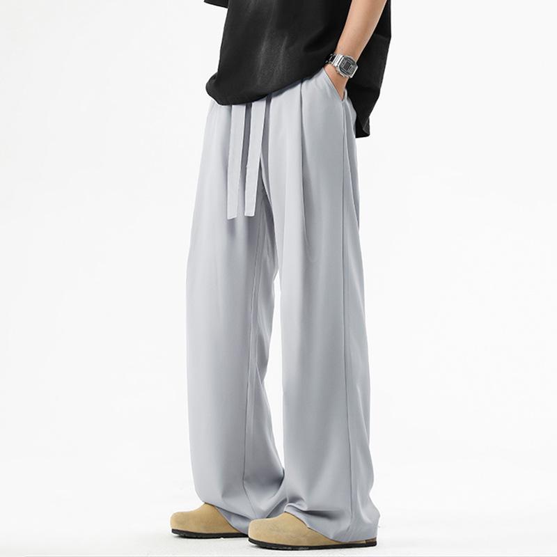 Droopy Trousers for Men's New Spring and Summer Loose Straight-leg Casual Trousers for Boys High Waist Wide-leg Pants