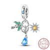 Sommer Original 925 Silber Charm Perlen Anhänger Meeresstil Schildkröte Seestern Fisch Charm Für Halskette Armband Schmuck Geschenk