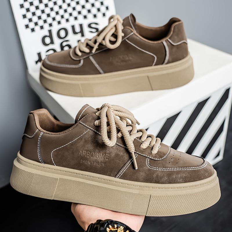 New Men Shoes Lace-up Casual Men's Versatile Trendy Sports Skate Thick Soled Casual Board Trendy Original Vulcanized Luxury Bran