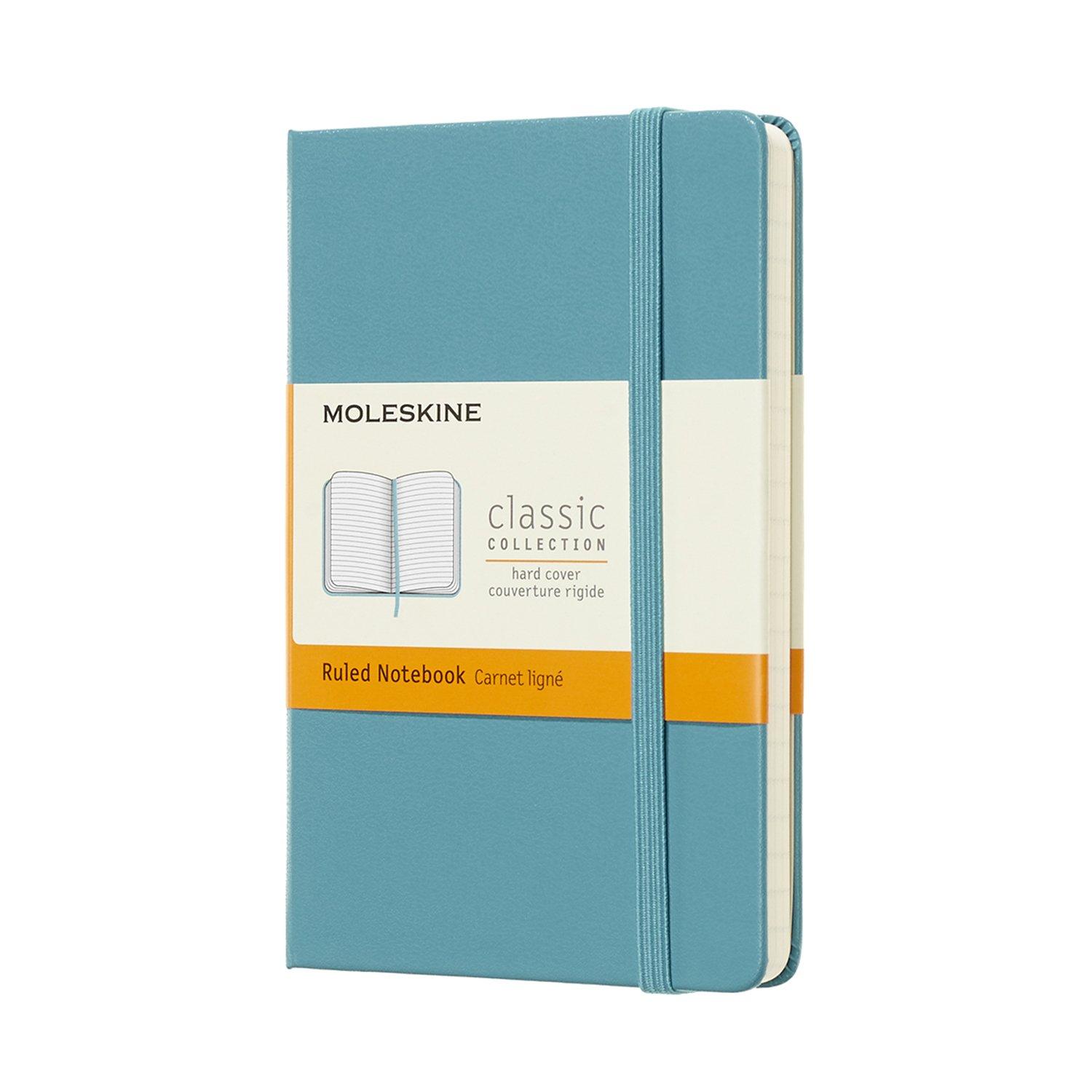 

Moleskine Classic Horizontally Pocket Size x Leaf MM710B35 Notebook, Hardcover, Ruled, (9cm 14cm), Blue,