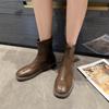 French Womens Sexy Short Boots Fahsion Slim Elegant Back Zippers Leather Shoes Female Dress High Top Ankle Boot Zapatos De Mujer