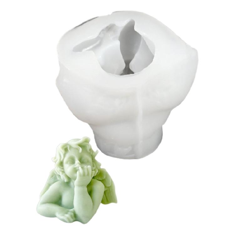 Winged Baby Statue Silicone Mold for Candle Soap Making Silicone Candle Molds for Handmade Candle Valentines Present