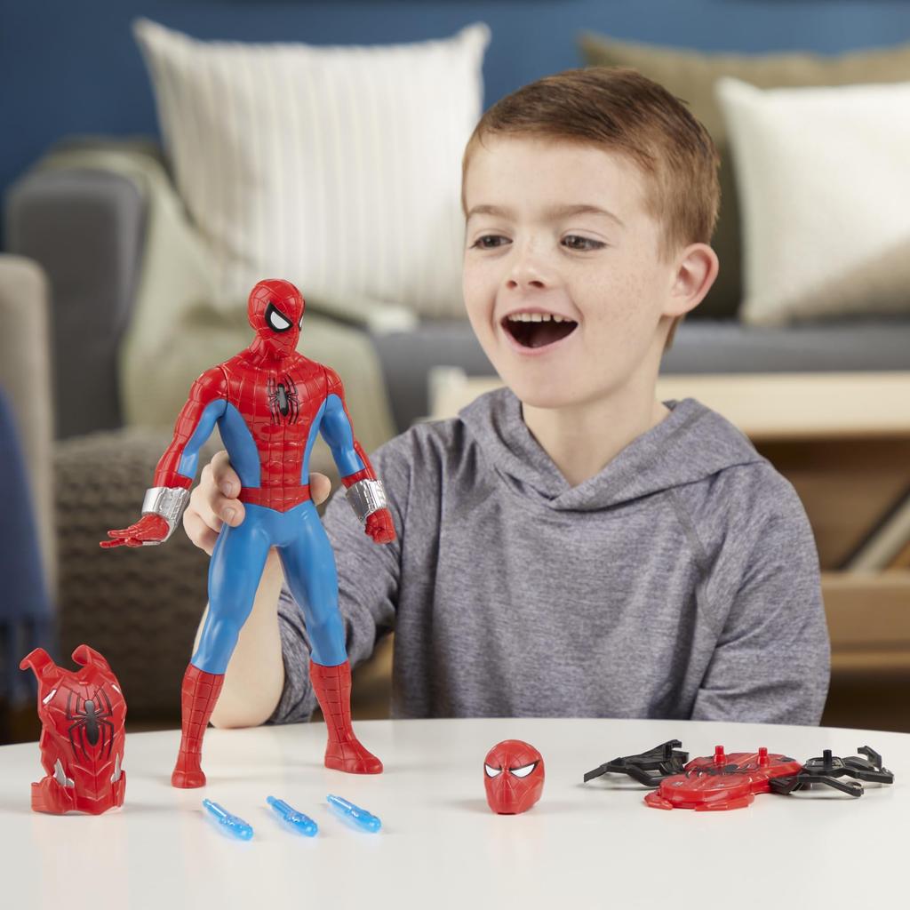 Hasbro Marvel Web Blast Action Figure with 11 Inches Superhero Ages F8841 Spider-Man Spider-Man Accessories, (27 Cm) Tall, Toy, 4+, (Authentic)