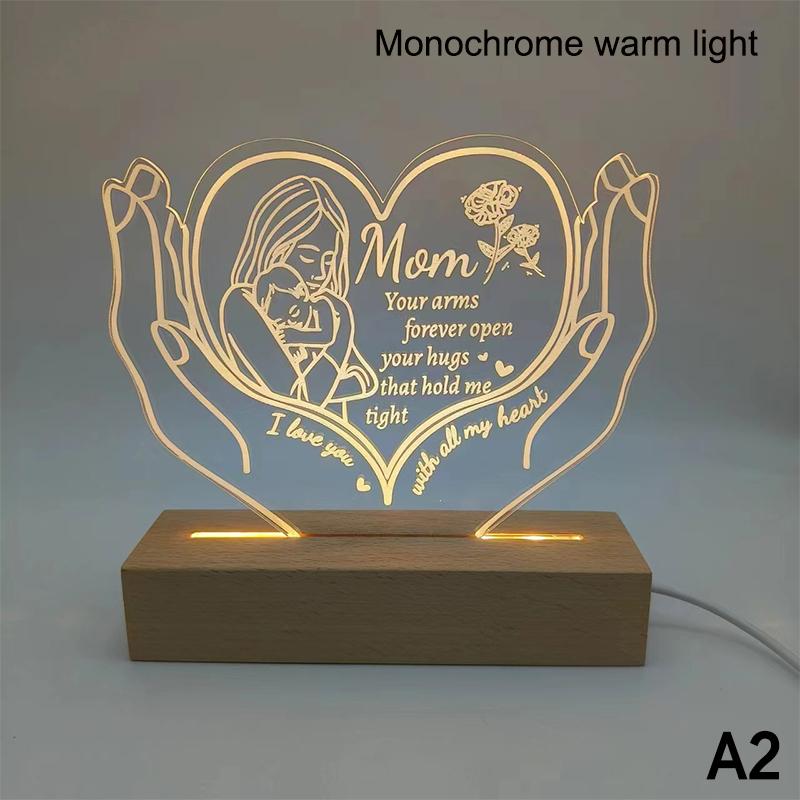 

To My Mom Creative Led Night Light For Home Room Decoration Nightlight Birthday Party Decor Gift Adjustable Three Colors Light
