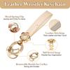 Leather Wristlet Keychain Inch Car Key Chain Holder Key Ring Key Strap Wristband Unisex ID Card Wallet Beige [uxcell] 5.5 Anti-Loss D-Ring