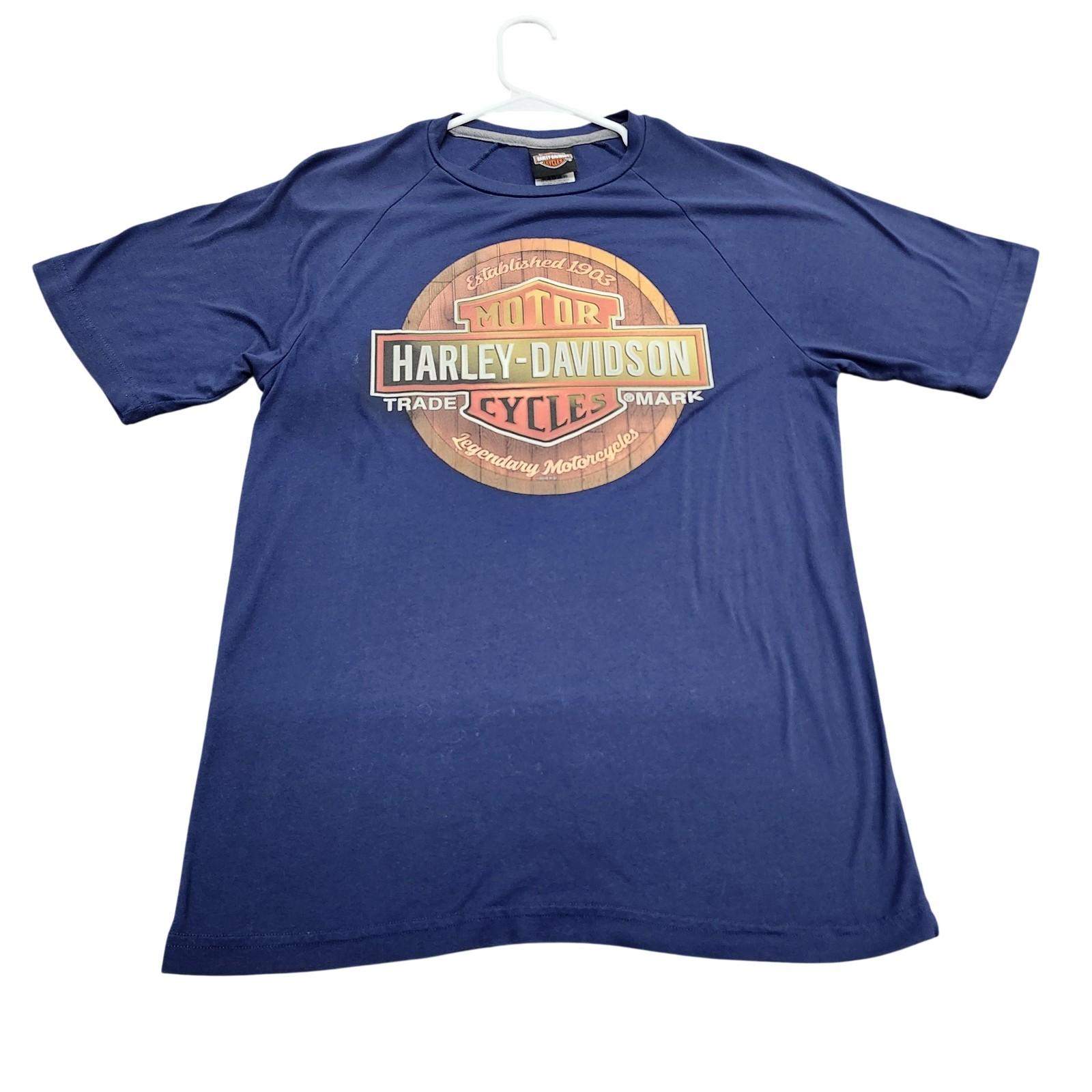 Harley-Davidson Shirt Mens Medium Blue Barnett El Paso Texas Graphic Tee Biker Unisex T-Shirt M
