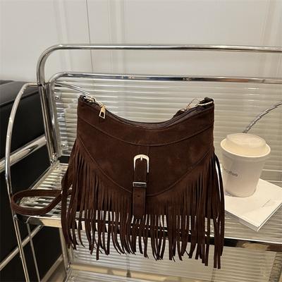Fashion Trend Shoulder Bag Women's Summer New Fashion Fringed Design Messenger Bag Retro Temperament Tote Bag