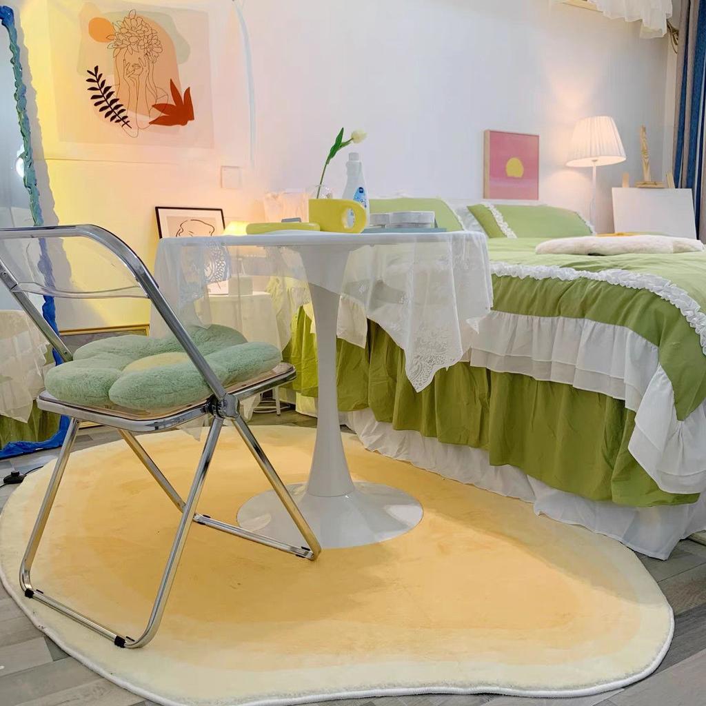 Schlafzimmerteppich Schmutzabweisender Make-up-Hocker-Teppich Nachttischteppich Runder Teppich Wohnzimmerteppich