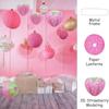 Handheld Paper Lantern 3D Pink Hanging Lantern Ball Strawberry Lantern  Children's Holidays