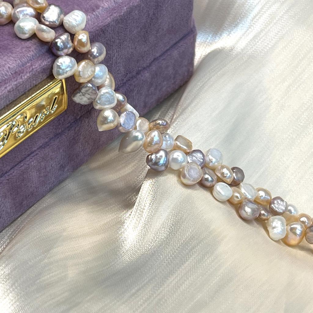 1String, Multicolor Natural Freshwater Pearls, Handmade Baroque Pearl Beads for Jewelry Making DIY Crafts (Beads 5-6mm, Length 36cm)