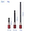 3-Piece Red Quick-Release Self-Locking Hex Shank Magnetic Screwdriver Extension Adapter Set