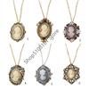 Gothic Retro Black Victorian Cameo Elegant Queen Head Portrait Choker Crystal Pendent Necklace for Women and Girls Jewelry