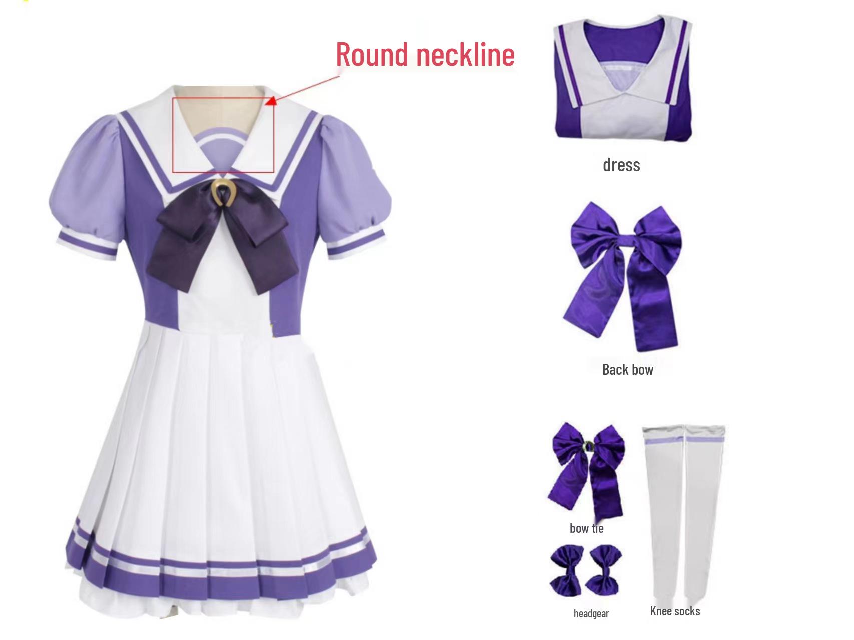 

Мэйдзиро Маккуин Ума Мусуме Косплей Матросская Форма - Школьная Форма Академии Трэсин Аниме Сценический Костюм XL