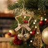 Christmas Star Bell Ornament with Hanging Decoration for Tree, Wall, Door - Five Pointed Star Bell Pendant for Holiday Home Decor