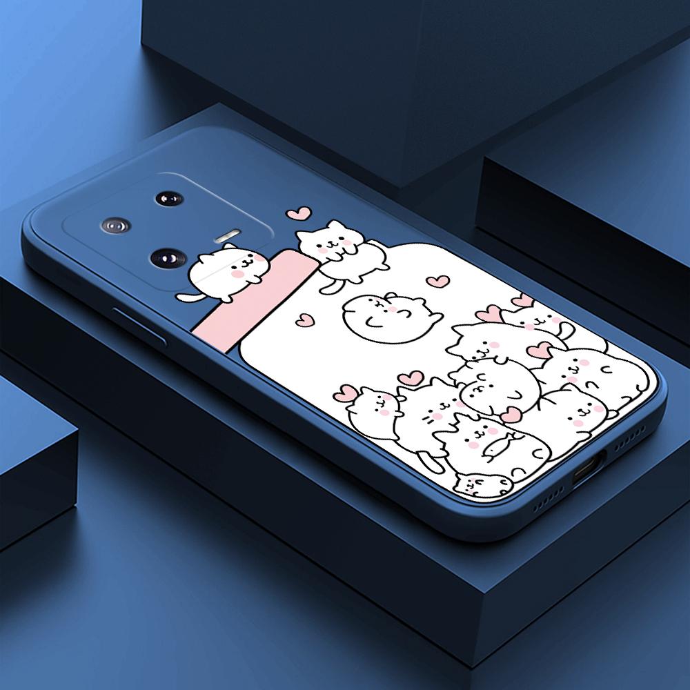 

Чехол для телефона с мультяшным красочным узором, квадратный, жидкий, силикон, TPU, полное покрытие камеры, противоударный защитный чехол для Xiaomi Redmi iPhone Xiaomi 11T Pro темно-синий