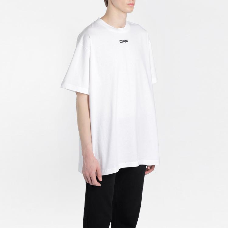 Off-White Oversized Fit Airport Tape T-Shirt White Men Streetwear OMAA038S201850030188