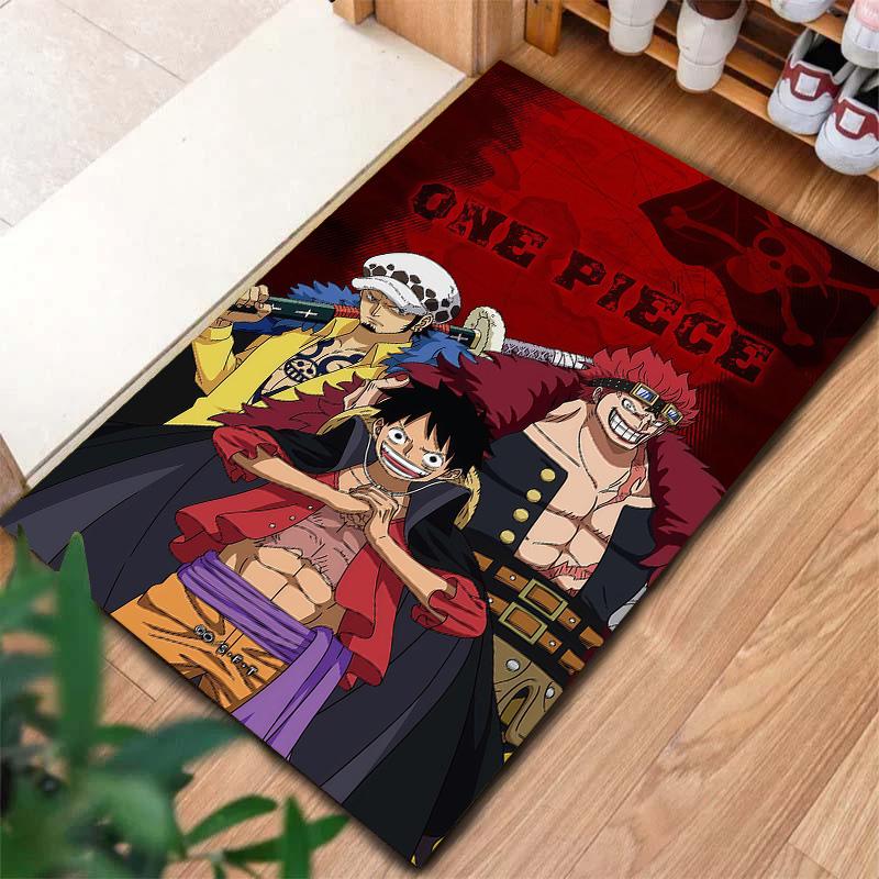 Alfombra de Monkey D Luffy para Sala de Estar, Dormitorio, Decoración de Sofá del Hogar, Alfombrilla Antideslizante para Jugar Niños