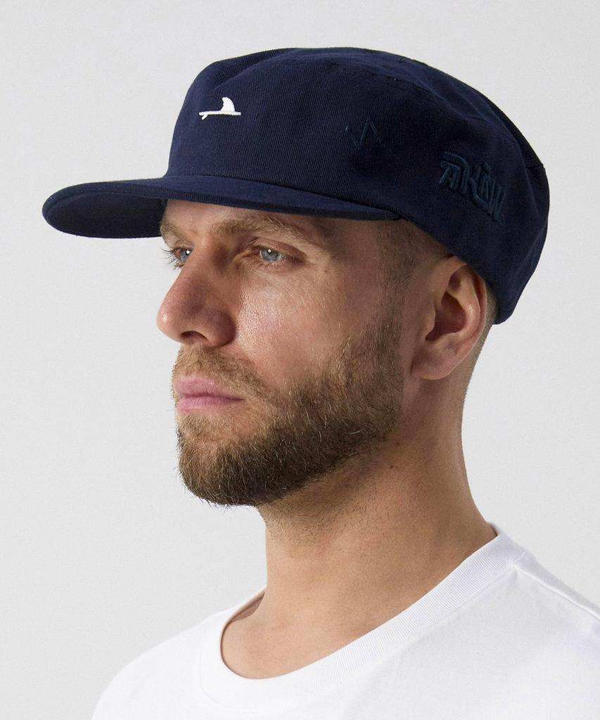 Akau Pillbox Round Logo Fitted Cap (Navy)
