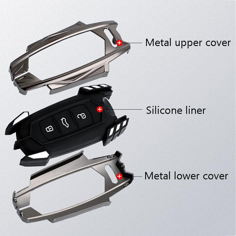 Zinc Alloy Car Key Case Cover For Geely Okavango Coolray Atlas Monjaro Tugella Emgrand GT S Proton X50 X70 Remote Fob Holder