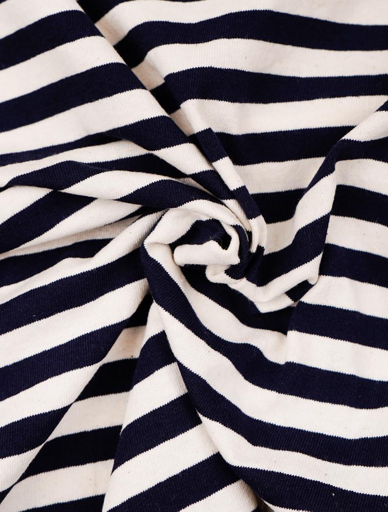 LA MAISON STUDIO Maison Dog Stripe Ringer Short Sleeve Navy(Fcg2Ts762W)
