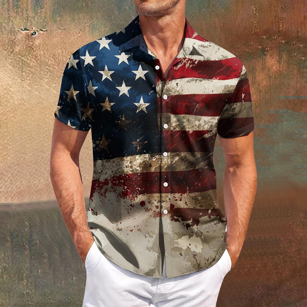 Pánské ležérní tričko s krátkým rukávem, úzké módní pánské s kostkovaným potiskem