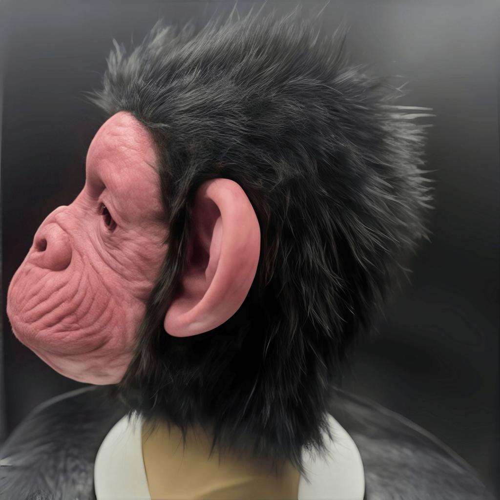 Masque de Singe à Grandes Oreilles Tendance pour Séances Photo d'Halloween, Coiffe Animale Singe Drôle, Peut Être Étiqueté, Passé l'Inspection Qualité