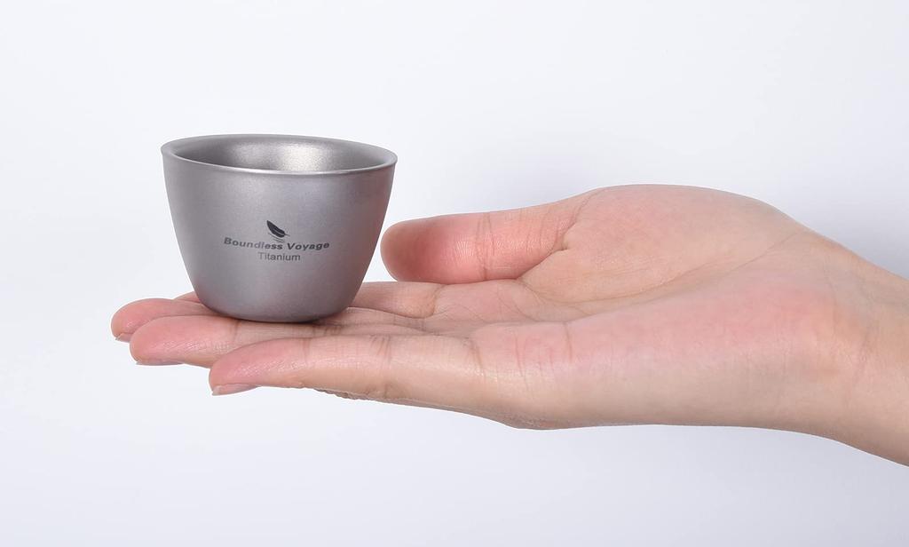 Boundless Voyage Sake Mini Cup 1 Double-Walled Cup, Ultra-Lightweight (Ti3089D, piece)