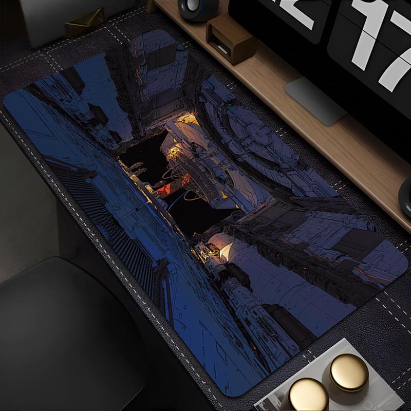 Play Mat Game Mousepad Computer Outer Space Astronauts Mouse Pad Non-Slip Natural Rubber Carpet Cute Desktop Keyboard Pad