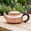 Koperen Theepot Gehamerd met Zijhandvat Ketel voor Verzamelaars,