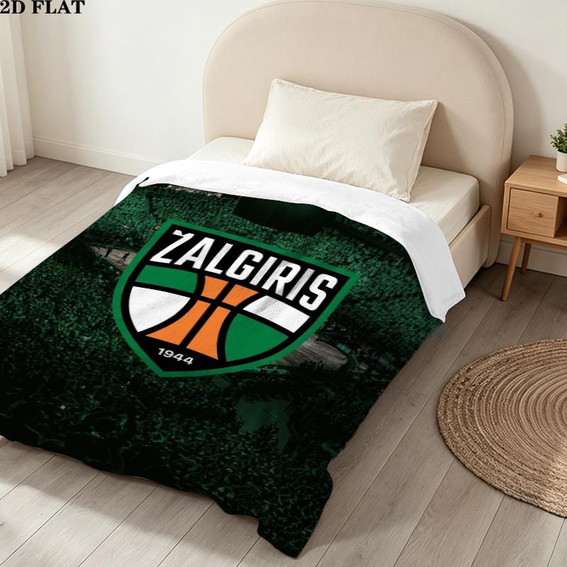 Fk Zalgiris Print Flannel Blanket, High quality Comfortable for All Seasons, Home Decor, Warmth and Comfort, Perfect for Christmas Gifts